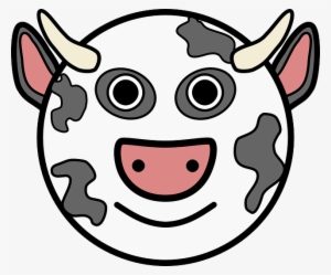 Head, Simple, Face, Circle, Barn, Farm, Cow, Horns - Cow Head Cartoon #1118840