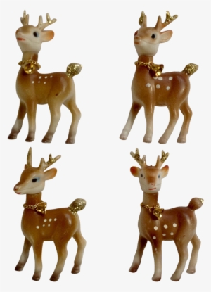 Retro Plastic Reindeer Christmas Decorations, Vintage - Reindeer #1119050