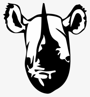 Rhinoceros Head Clip Art At Clker Com - Black And White Rhino Head #1119529
