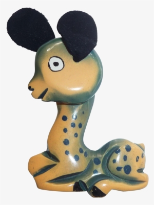 Bakelite Martha Sleeper Large Blue Overdyed Deer / - Brooch #1119684