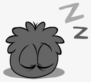 Black Puffle Sleeping - Club Penguin Sleeping Puffle #1120865
