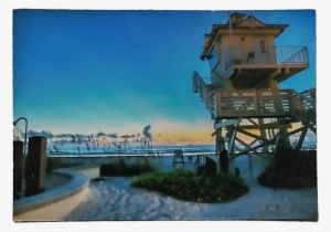 Before Sunrise By Lifegaurd Tower Florida - Painting #1122201
