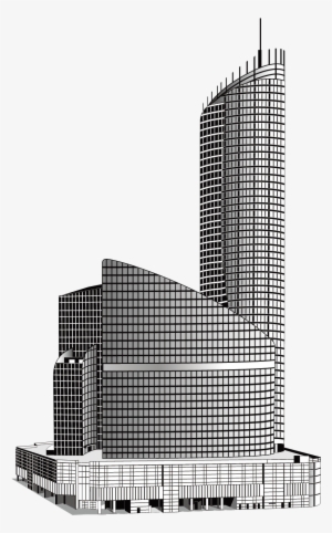 Black And White Building High Rise Transprent - Building #1122291