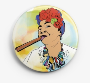 Cuban Cigar Lady Button - Cartoon #1123019