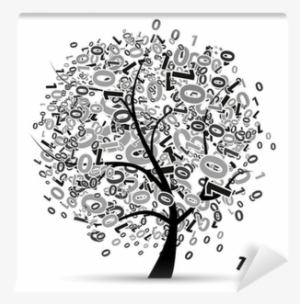 Digital Tree Silhouette, Numbers Wall Mural • Pixers® - Fundamentals Of Logic Design 7th Edition Pdf #1124987