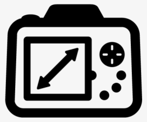 Photo Camera Back View With A Diagonal Double Arrow - Icon #1125050