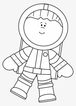 Black And White Boy Astronaut Floating Clip Art - Astronaut Clipart Black And White #1126082