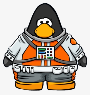 Orange Space Suit From A Player Crd - Club Penguin #1126177