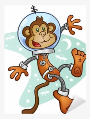 Monkey Astronaut Cartoon Character In A Space Suit - Space Monkey Cartoon #1126990