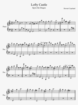 Lofty Castle Sheet Music Composed By Stewart Copeland - Black Sabbath Paranoid Piano #1127160