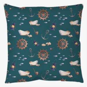 Watercolor Nautical Seamless Pattern - Watercolor Painting #1128228