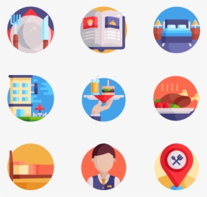 Jpg Freeuse Library Bedroom Vector Orange Blue - Flat Color Icon #1129456