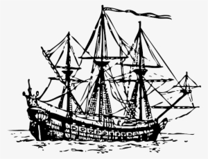 Outline, Ship, Boat, Ocean, Century, Sea, Sail - Spanish Armada Ship Png #1130848