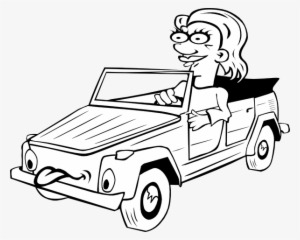 Girl Driving Car Cartoon Outline Png Clip Art #1131572 Girl Driving Car Cartoon Outline Png Clip Art #1131572