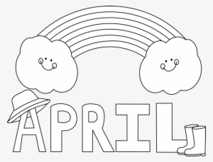 Black And White Month Of April Rainbow Clip Art - April Clipart Black And White #1132013 Black And White Month Of April Rainbow Clip Art - April Clipart Black And White #1132013