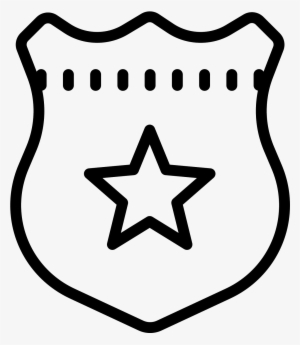 This Icon Represents A Police Badge - Gold Star Outline #1132164