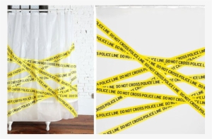 Police Line Shower Curtain - Kikkerland Police Line 72 X 72 Vinyl Shower Curtain #1132618