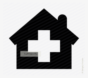 Vector Icon Of House With Cross Inside - Hospital Vector Free Transparent #1133223