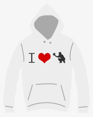 Clipart I Love Baseball Hoodie - Baseball Silhouette T-shirt Softball Catcher #1134198