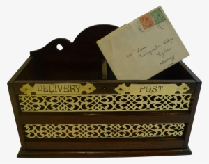 Antique English Polished Oak & Brass " Post " & " Delivery - Drawer #1134250