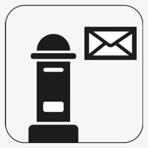 Png B/w - Postbox Clip Art Black And White #1134336