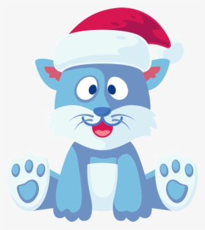 Tiger Transparent Cartoon Sitting In A Christmas Hat - Portable Network Graphics #1134701