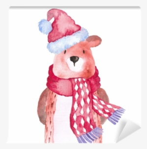 Bear Christmas Animals Winter Watercolor Hand-painted - Christmas Watercolor Animals #1134956