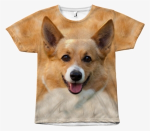 Corgi Dog Face All Over Print Tee Shirt - Dog #1134979