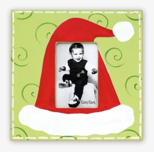 Santa Hat Lime - Santas Hat Flannel Picture Frame #1135094