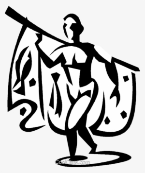 Person With A Fishing Net Royalty Free Vector Clip - Illustration #1135138