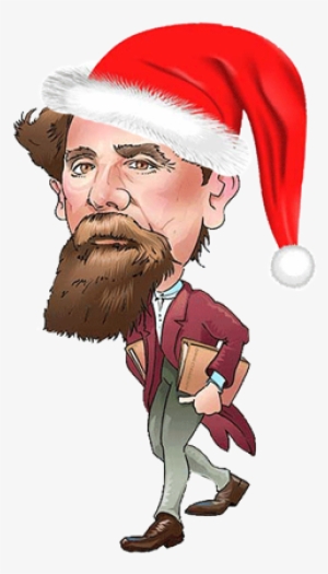 A Caricature Of Dickens Weraing A Santa Hat - Charles Dickens #1135244