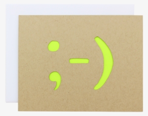Winky Face Laser Cut Card - Plywood #1135361