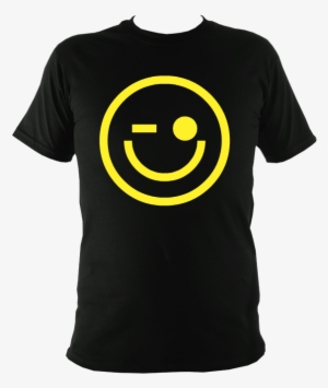 Winky Face Slogan T-shirt - Černá Trička S Potiskem #1135825