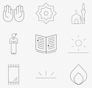 Jpg Black And White Icons Free Islam - Line Art #1136573