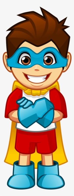 Cartoon Smiling Superhero Boy With Arms Crossed - Super Hero Cartoon Png #1137301