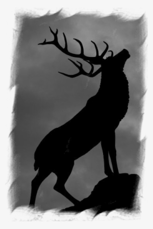 A Fire Licks The Air Within The Cave That Appears - Roaring Stag Silhouette #1138190