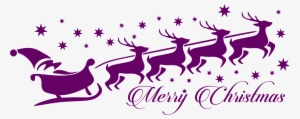 Christmas Reindeer Silhouette Png - Santa And Reindeer Outline #1138354