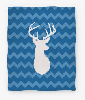 Chevron Stripe Deer Silhouette Blanket - Deer #1138358