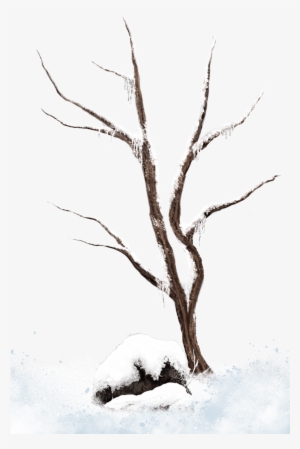 Brown Winter Snowy Tree Png Clipart Picture - Snow #1139894