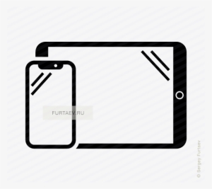 Vector Icon Of Vertical Smartphone And Horizontal Tablet - Iphone #1140320