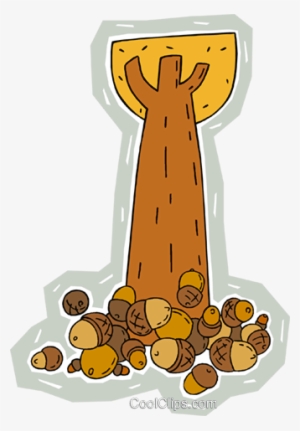 Clip Art Acorns Beneath A Tall Oak Tree Royalty Free #1142868