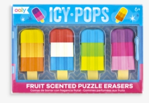 Icy Pops Puzzle Eraser With 4 Take-apart Popsicle Shaped - Ooly Erasers #1143317