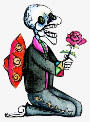 Mexico Of Mariachi Skeleton Hand Drawn Clip - Transparent Day Of The Dead Girl Png #1143468