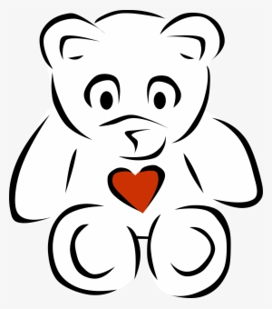 Clipart Hearts Black And White - Teddy Bear Clip Art #1143701