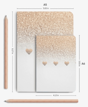 Dailyobjects Gatsby Gold Ombre White Hearts A5 Notebook #1143774