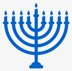Blue Menorah Hanukkah - Menorah Silhouette #1143929