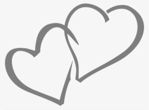 Double Heart Clipart Black And White - Wedding Hearts #1144351