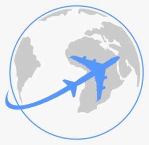 Airplane Logo Design Travel - Blå Mega Riflet Fad 33 Cm #1145060