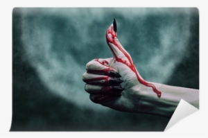 Vampire Bloody Hand With Thumb Up Gesture Wall Mural - Mano Insanguinata #1145988