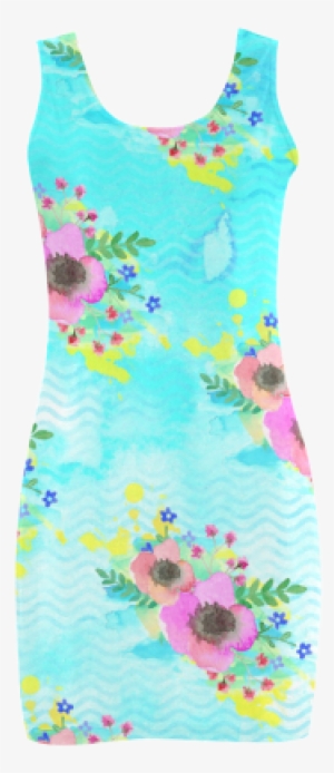 Watercolor Bouquet Medea Vest Dress - Pattern #1146636
